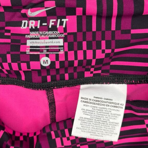Nike Dri-Fit Epic Lux Capri Leggings sz M * Pink Black Running Capris Workout - Picture 3 of 3